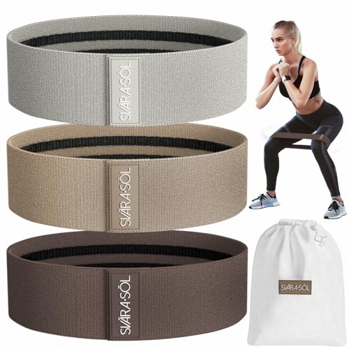 Svära Söl Fabric Resistance Bands Set of 3 for Legs, Glutes, Arms, Booty Bands for Women and Men, Resistance Bands for Wor...