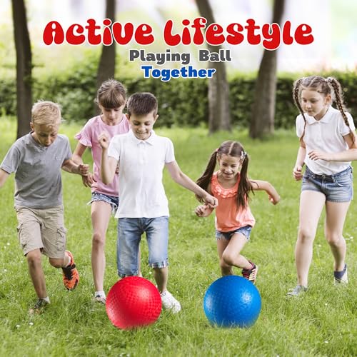 Red & Blue Kickball Set - (9 Inch) with Pump for Toddlers Kids & Adults - Indoor & Outdoor Gym Sports Toys - Fun Playgroun...