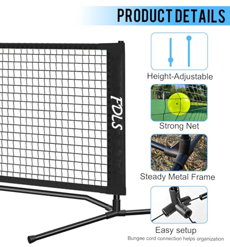 FDLS 10FT Portable Badminton Pickleball Net with Carry Bag for Indoor Outdoorl Height Adjustable| Easy Set up
