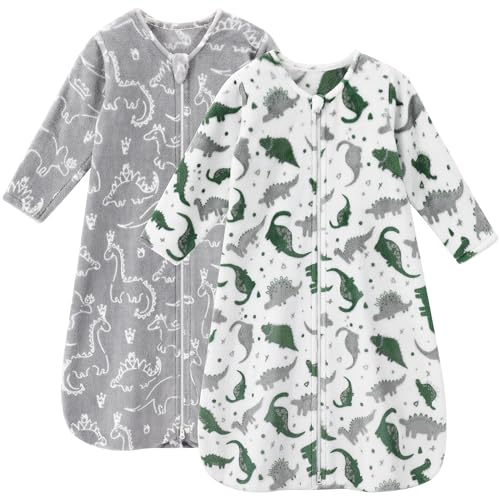 Unnivoll Fleece Baby Sleep Sack 6-12 Months Long Sleeve 2.0 Tog Baby Wearable Blanket with 2-Way Zipper Warm Sleeping Sack...