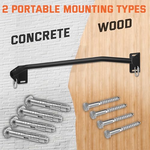 HWOOUSA Pull Up Bar Wall Mounted-Heavy Duty Joist Mounted Pull Up Bar-Premium Strength Training Pull-Up Bars-Fast and Easy...