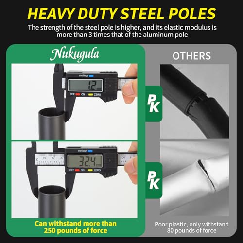 Nukugula Windproof Boat Cover Support Pole System 2 Pcs with 8 Adjustable Heights Telescoping Steel Furniture Cover Suppor...