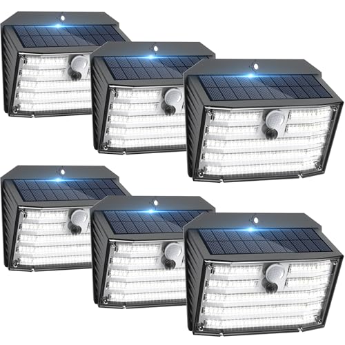 Solar Motion Lights Outdoor, Ultra Bright Solar Fence Lights with Motion Sensor, IP65 Waterproof Security Light 3 Modes, 2...