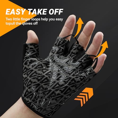 Aprilfrog Bike Cycling Sports Gloves: Half Finger Bicycle Gloves for Men Women with 5MM Gel Pad - Anti-Slip Exercise Worko...