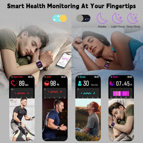 Smart Watch for Women Men(Answer/Make Call), Smartwatches with Heart Rate/SpO2/Sleep/Stress Monitor, IP68 Waterproof Activ...