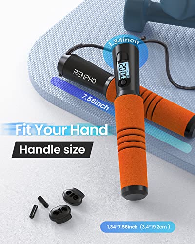RENPHO Smart Jump Rope - APP Data Storage & Tracking & Analysis, Tangle-Free Jumping Rope for Men, Women, Skipping Rope wi...