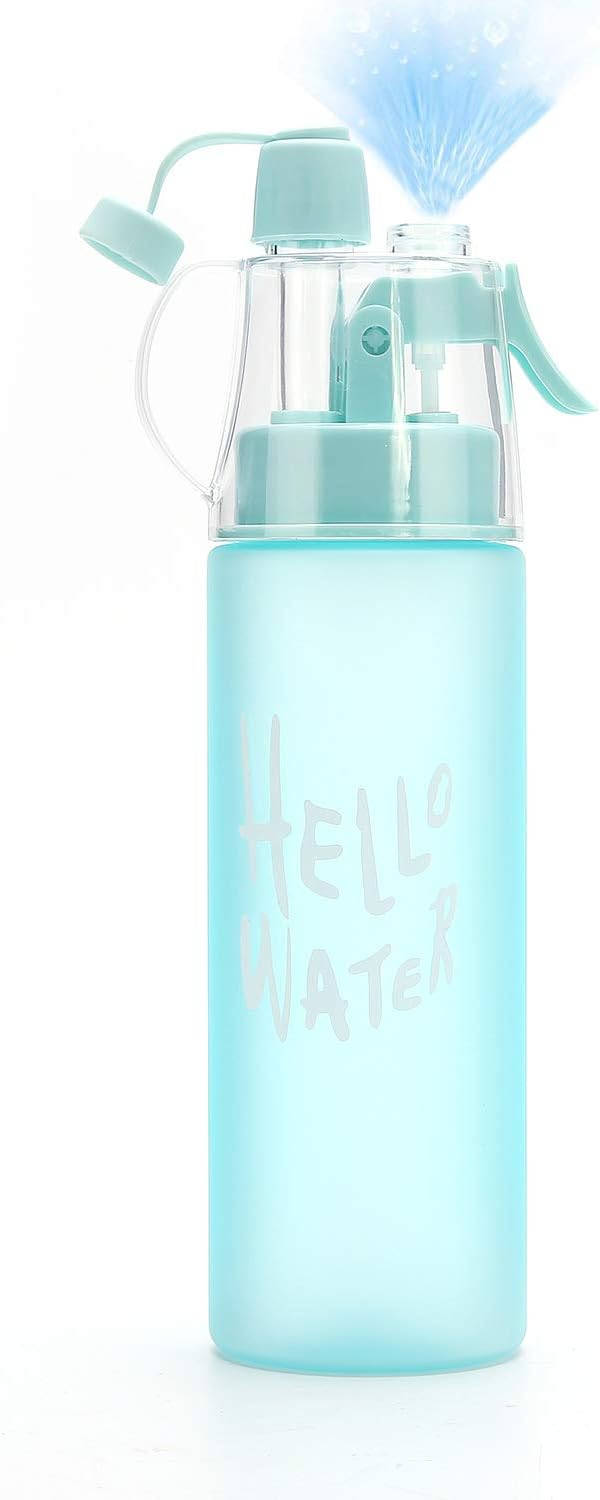 Emopeak 580ML Misting Water Bottle, 20OZ Sports Water Bottle with Spray Mist for Outdoor Hydration, BPA-Free Mist Water Bottle (Frosted Blue, 580ml/20oz)