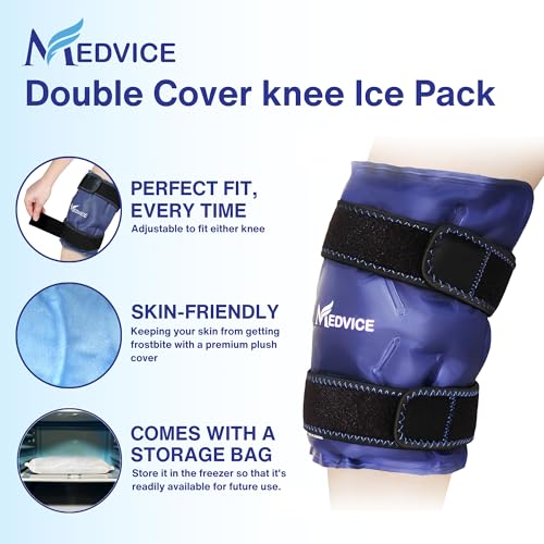 Medvice Ice Pack with Cold Compression for Knee Pain Relief, Swelling, Knee Replacement Surgery, Arthritis, and Injury Rec...
