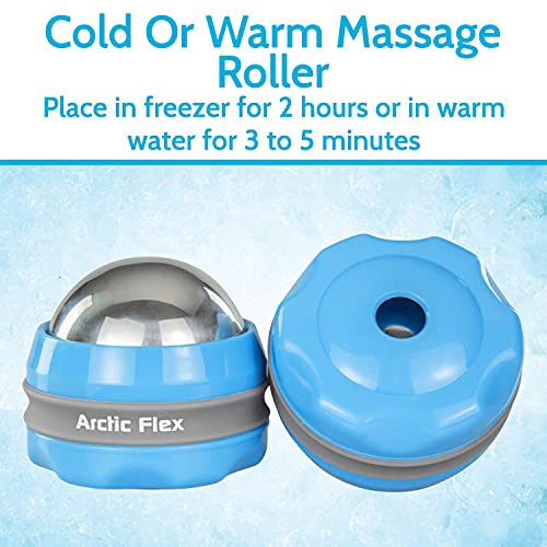 Arctic Flex Cold Massage Roller Ball (2 Pack) - Cryoball Massage Hand Ice Ball - Sore Muscle Cold Therapy - Deep Tissue De...