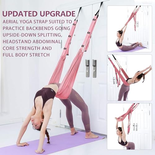 Leg Stretcher Strap, Stretching Equipment with Door Anchor Flexibility Trainer Backbend Assist for Dance Aerial Yoga Balle...