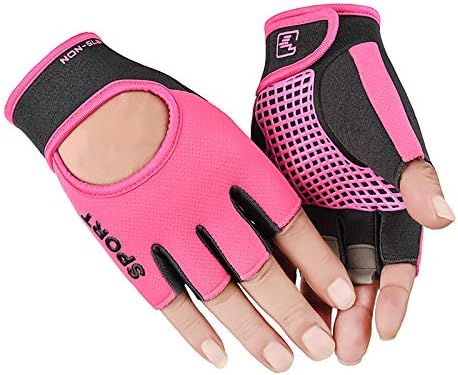 HinyBoeh Workout-Gloves for Men & Women - Fingerless Gym Gloves with Non-Slip Palm Breathable Lightweight for Weightliftin...