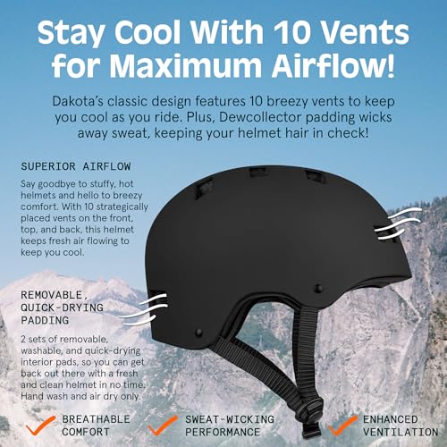Retrospec Dakota Adult Bike Helmet for Men & Women - Multi-Sport Protection with ABS Shell, EPS Foam, 10 Vents & Removable...