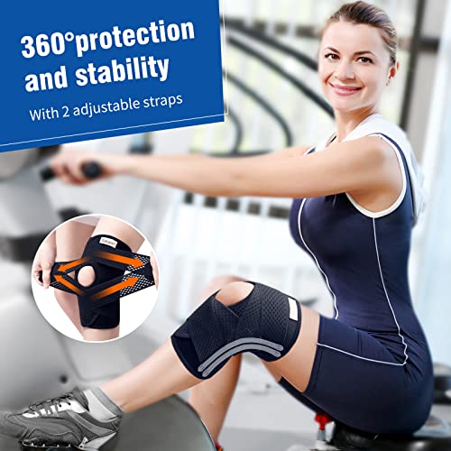 Galvaran Professional Knee Brace for Women & Men Breathable Knee Support with Side Stabilizers, Adjustable knee brace for ...