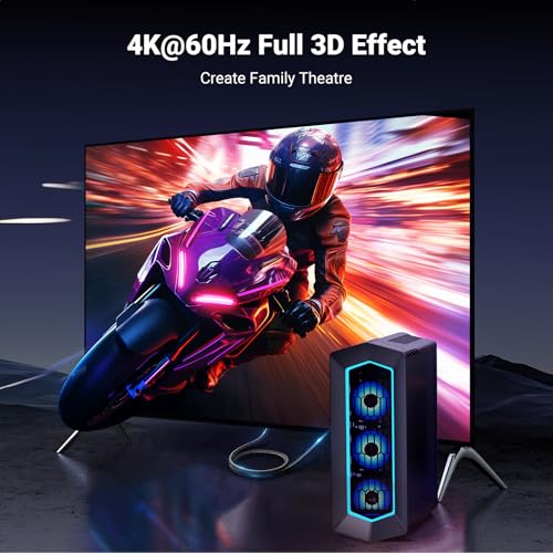 UGREEN 4K@60Hz DisplayPort to HDMI Cable HDR Active DP 1.2 to HDMI 2.0 Cord Aluminum Braided Uni-Directional Display Port ...