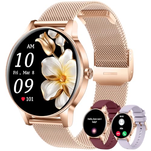 Smart Watch for Women(Answer/Make Calls), 1.27" HD Screen Fitness Tracker with Heart Rate/Sleep Monitor, 130+ Sport Modes ...