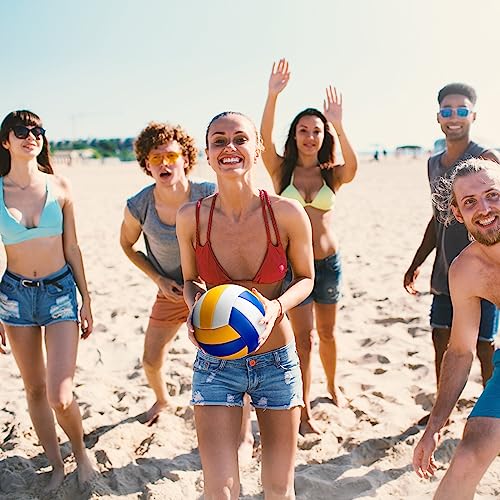 Syhood 10 Pcs Official Size 5 Volleyballs, Soft Volleyball with Pump Needle, Indoor Outdoor Volleyball for Adult Beach San...
