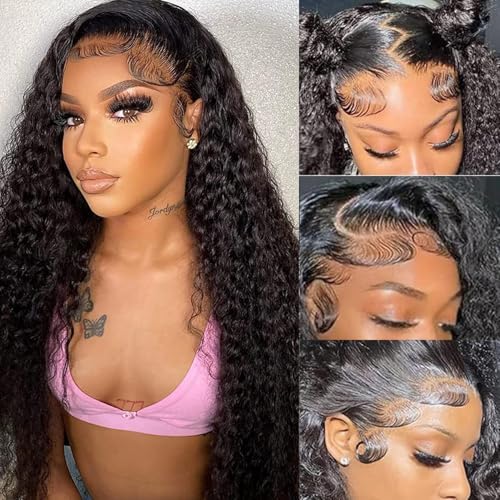 5x5 HD Lace Closure Wigs Human Hair Deep Wave Lace Front Wigs Human Hair Glueless Wigs Human Hair Pre Plucked Curly Closure Wig
