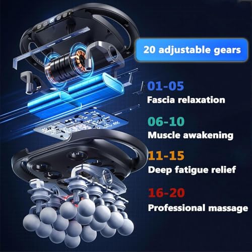 GooseFit 16-Head Massage Gun Set, Deep Tissue Percussion Muscle Massager with 20 Speeds & 9 Modes, Quiet Massage Gun for B...