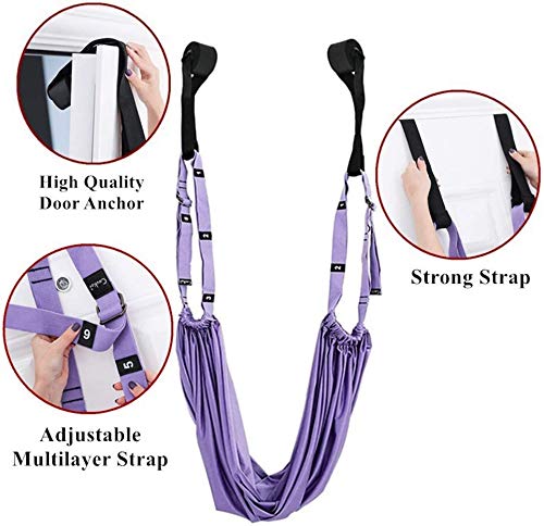 Yoga Stretching Strap, Adjustable Height Leg Stretcher Waist Back Stretch Band Aerial Yoga, Anti-gravity Inversion Exercis...