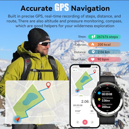 Hrevzon Smart Watch for Men, GPS Smartwatch Fitness Activity Tracker with Heart Rate/Sleep Monitor, Pedometer, Bluetooth C...