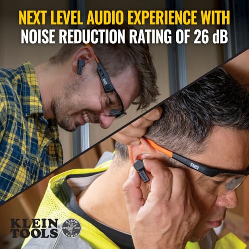 Klein Tools AESEB1S SMART SENSE True Wireless Safety Earbuds with Bluetooth and Situational Awareness, 26dB Hearing Protec...