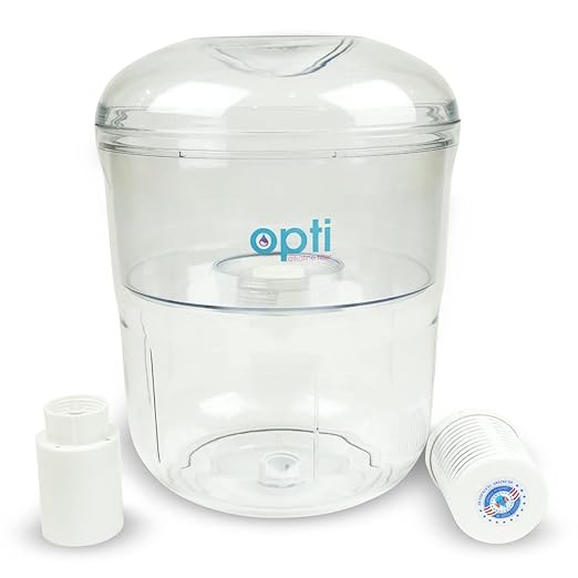 3 Gallon Water Jug Alkaline Water Filter for Top Load Water Dispenser | Opti Flex Water Jug Alkaline Filter Removes Water Contaminants While Increasing Water Alkaline Measurement Up to 9.0