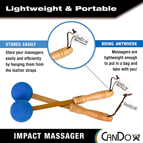 CanDo Percussion Massagers 2 Pack Manual Ball Massage, Flexible Stick Massage Tools for Sore Muscles, Back, Shoulders, Nec...