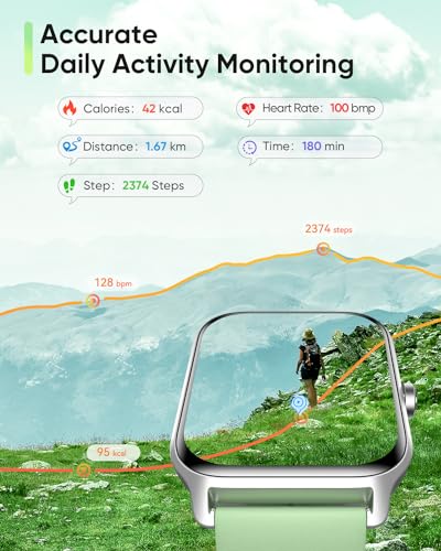 Fitpolo Smart Watch for Men Women Android, Alexa Built-in [1.8" HD Screen] IP68 Waterproof Fitness Watch Bluetooth Call fo...