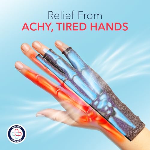 Doctor Developed Compression Gloves for Women and Men, Open-Finger Arthritis Gloves, Typing Gloves, Arthritis & Carpal Tunnel