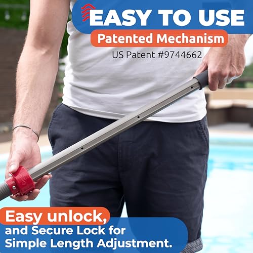 ProTuff 16ft Heavy Duty Telescopic Pool Pole – Unconditional Lifetime Replacement - Instant & Reliable Extension - Univers...