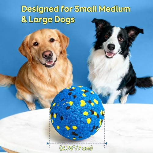 Kimee Dog Balls Tennis Ball Toys Dog Toys for Aggressive Chewers Durable Teething Chew Toys Water Toy Fetch Ball for Large...