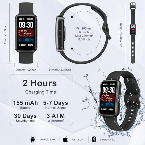 VMQIPNS Fitness Tracker,Smart Watch with 24/7 Heart Rate Blood Oxygen Sleep Monitor,1.47" HD Touchsreen with Step & Calori...