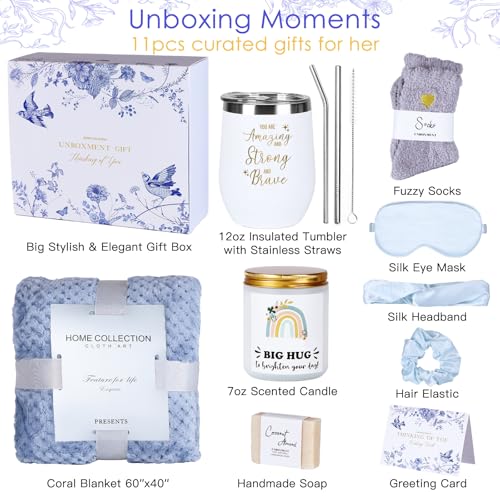 UNBOXMENT Get Well Soon Gifts for Women, Self Care Package with Blanket, Spa Gift Basket for Sick Friends, Feel Better Aft...