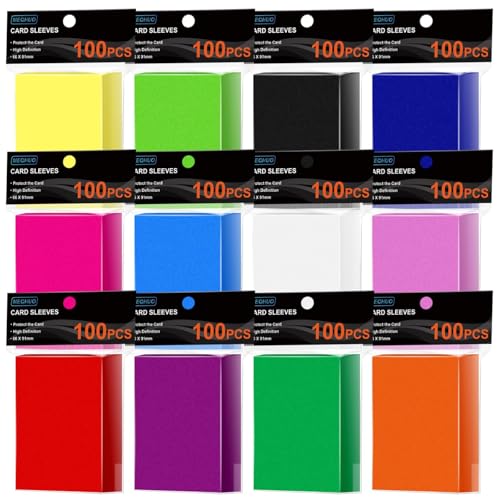 MEQHUO 1200 Count Card Sleeves, 12 Colors 66X91mm Perfect Fit MTG Card Sleeves, TCG Sleeves, Soft Trading Card Sleeves, Ca...