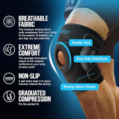 APOYO Knee Brace for Women & Men - Knee Compression Sleeve For Pain Relief, Meniscus Tear, ACL, Arthritis, Joint Pain Reli...