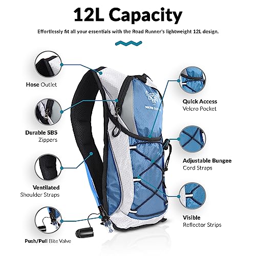 Water Buffalo Hydration Backpack - Lightweight Hydration Pack with 2L Water Bladder - Water Backpack for Hiking, Running, ...