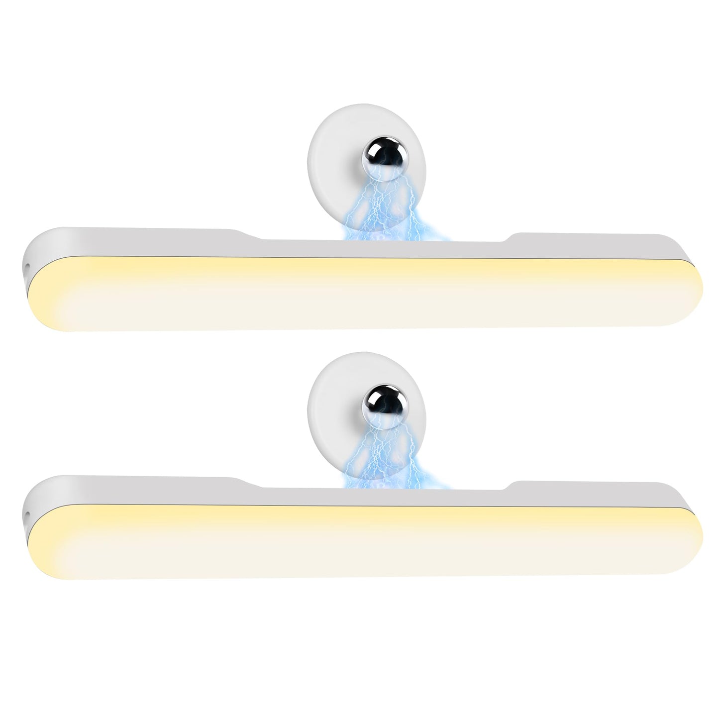 cambk Set of 2 Wireless Vanity Makeup Lights for Mirror, Rechargeable LED Stick On Light Bar for Bathroom Mirror with 3 CCT&Dimmable, Elegant Cordless Lighting Chritsmas Holiday Gifts for Women