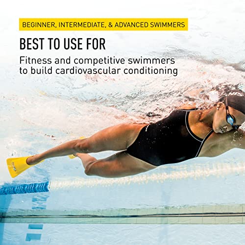 Finis Zoomers Gold Swim Training Fins - Short Blade Design for Speed & Conditioning - Soft Natural Rubber Fit