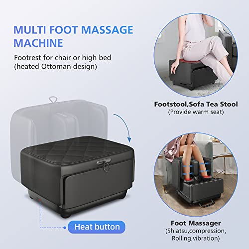COMFIER 2 in 1 FSA Foot Massager Machine, HSA Shiatsu Foot and Calf Massager with Heat,Kneading,Vibration,Compression Mass...