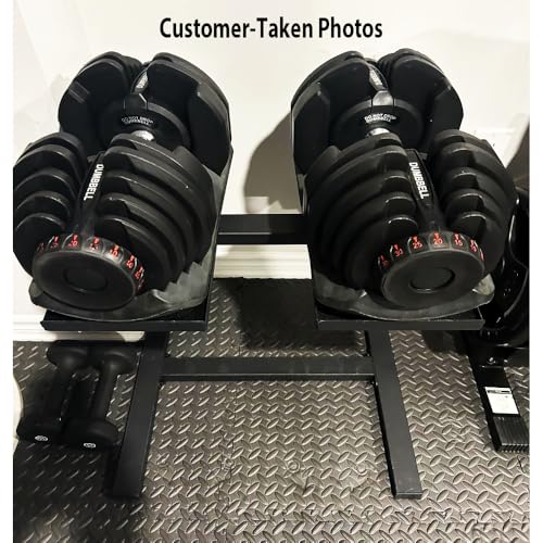 Heavy-Duty Adjustable Dumbbell Rack, with Wheels/Wheel-Free Versions, Non-Slip Pads for Noise Reduction, Compatible with M...