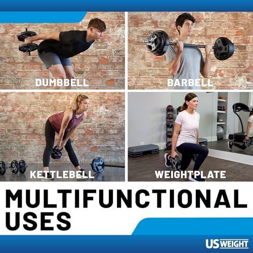 US Weight Weight Set for Home Gym - Barbell, Curl Bar or Multi-Use Options - Various Weight Options