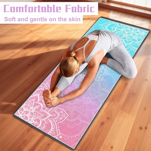 alissgorat Yoga Towel,Absorbent Yoga Mat Towel for Hot Yoga Non Slip,Stylish Prints,Ideal for Workouts,Hot Yoga,Bikram,Pil...