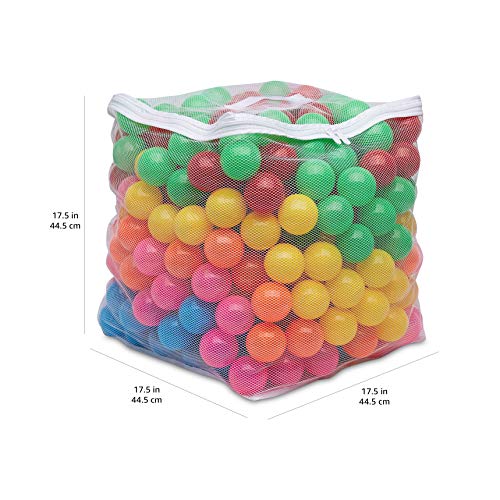 Amazon Basics BPA Free Crush-Proof Plastic Ball, Pit Balls with Storage Bag, Toddlers Kids 12+ Months, Pack of 400 Balls, ...