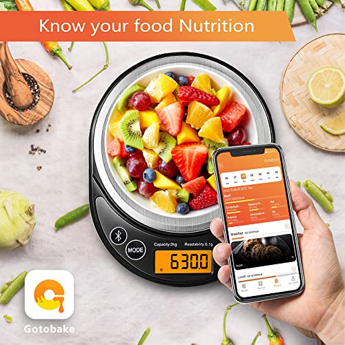 UNIWEIGH Smart Digital Food Scale Grams and Ounces, Kitchen Food Scale with Nutritional Calculator,Food Weight Scale for W...