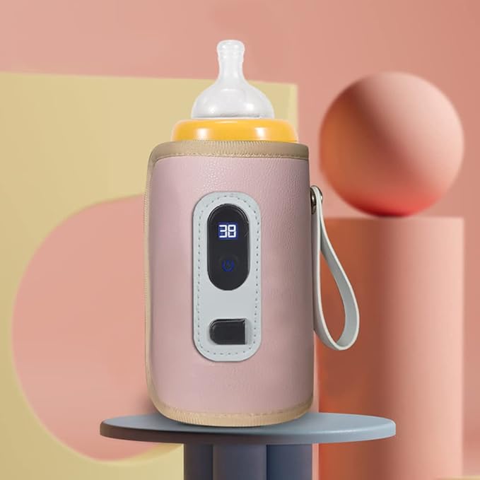 Portable Bottle Warmer Insulation Cover, Baby Milk Heat Keeper Cover with Temperature Adjustment, USB Warmer Bottle Cover for Car Travel