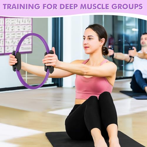 Goocrun Pilates Ring Set with Resistance Bands Set, Pilates Ball, Sliding Disks – Workout Equipment Home Gym Includes Comp...
