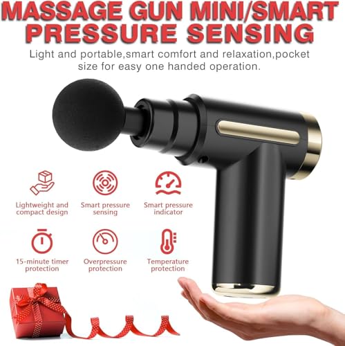 Mini Massage Gun Deep Tissue Muscle Massager with 6 Speeds & 4 Massage Heads, Super Quiet Handheld Percussion Massager for...