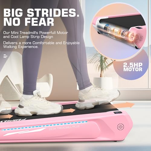 FUNMILY Smallest Walking Pad with 5% Incline, 2 in 1 Under Desk Treadmill for Home Office, 2.5 HP Mini Compact Walking Tre...