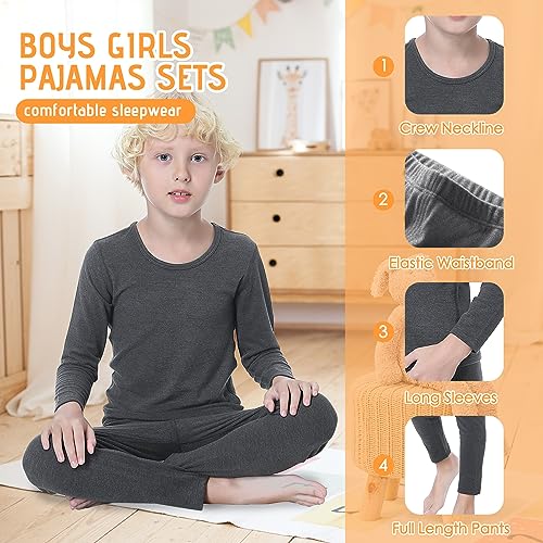 Zando Toddler Thermal Underwear Set for Kids - Winter Base Layer Long Johns for Boys Girls Long Underwear for Skiing 2-6T