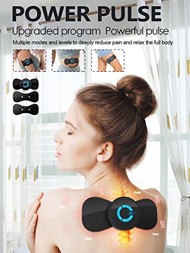 Pawfan Tens Black Unit with 2 Pads,EMS Microcurrent Mini Massager Machine,Low Frequency Multi Function Physiotherapy Instr...